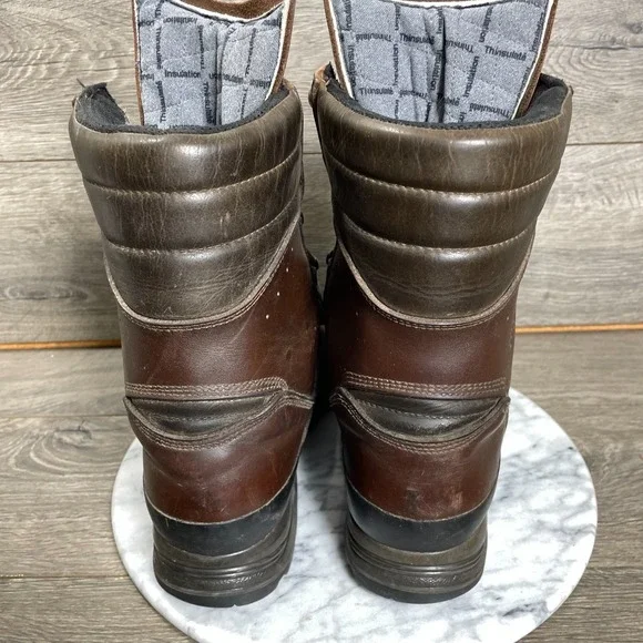 Schnees Boots Mens 8.5 Brown Leather Event Lace Up Heavy Steel Toe Hunting Tough